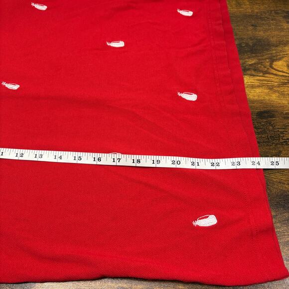 Allyson Whitmore Size M Vintage AW Golf Polo Embroidered Clubs Bag Red White - Picture 7 of 12